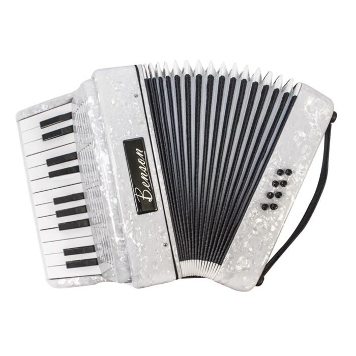 Acordeao 8 baixos Benson BAC08PWH branco perola c/22 teclas 1