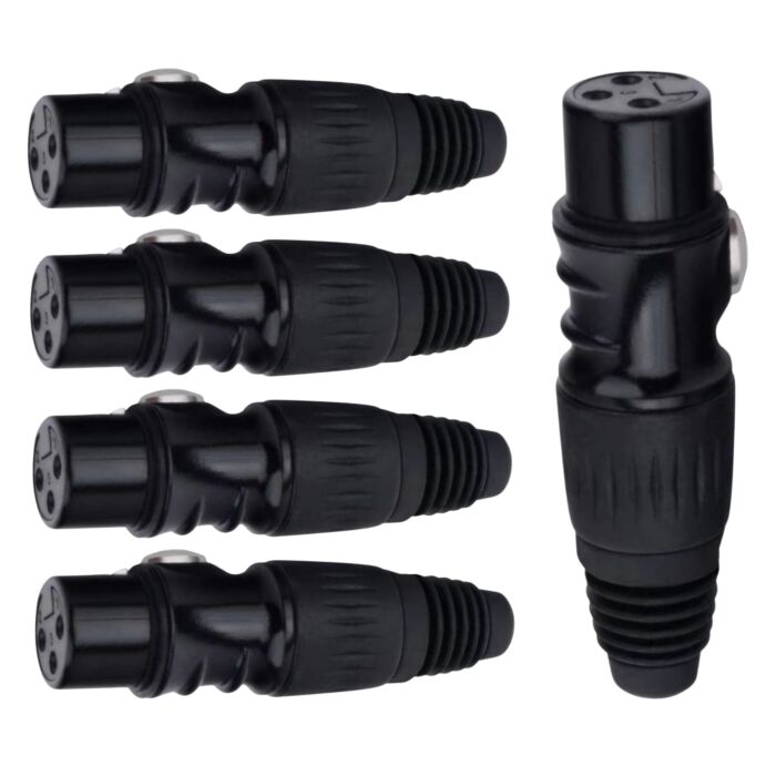 Conector Xlr Fêma Linha Preto Metalico Storm 05 Unidades 1