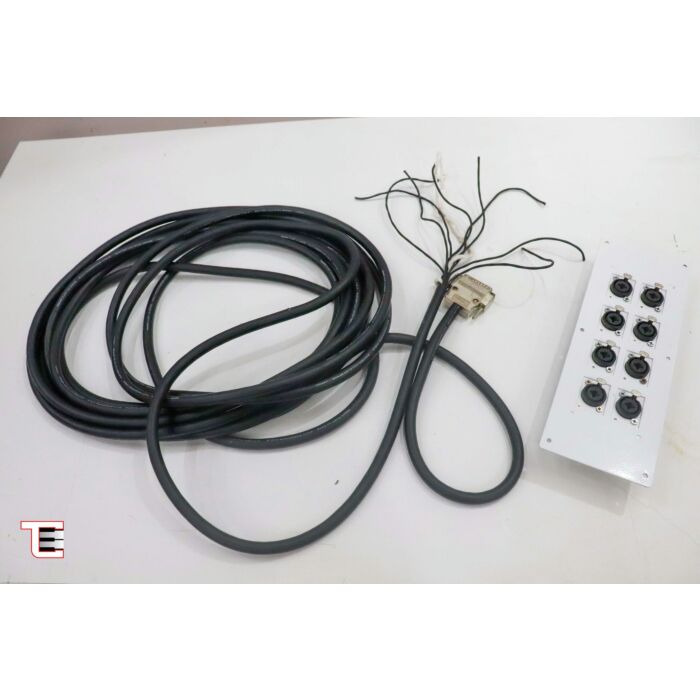 O cabo de 8.80 metros Multi Cabo Mogami Gold com conector DB25 e painel equipado com 8 conectores XLR/P10 fêmea, modelo Neo Trix, oferece qualidade de áudio excepcional e versatilidade para entusiastas e profissionais do áudio. Combinando a reputação prem