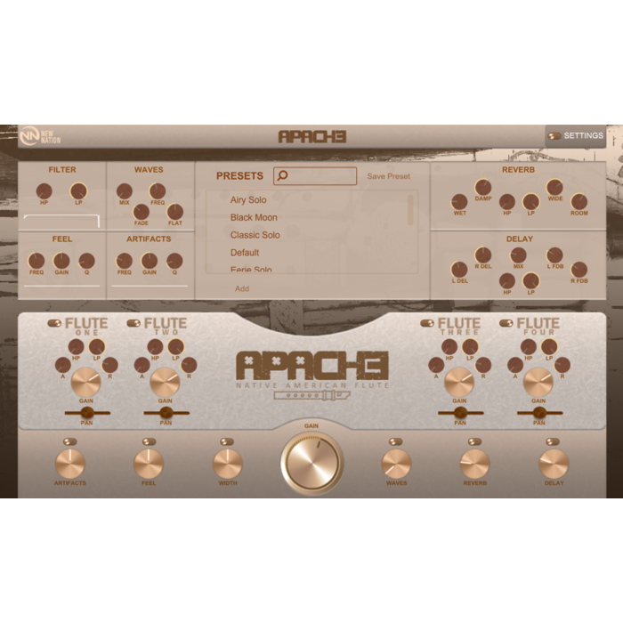 Instrumento de flauta multicamadas que oferece opções únicas de combinação de 4 flautas diferentes - Apache - Native American Flute - NNLLC  | Libraries-Apache - Native American Flute - NNLLC  | Libraries ID-86856