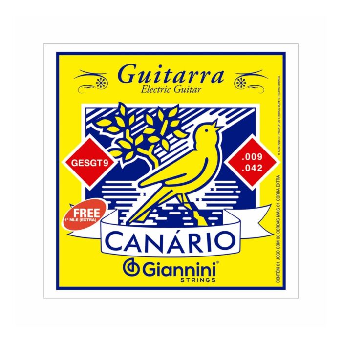 Encordoamento Giannini P/guitarra Canário Aço 0.009" Gesgt9 1