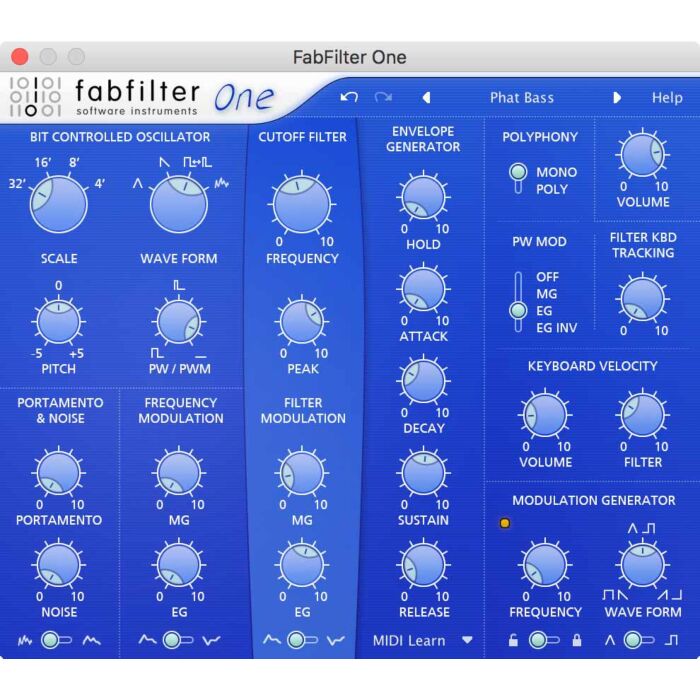 Sintetizador subtrativo de 10 vozes com 100 snds - FabFilter One - FabFilter  | Synth-FabFilter One - FabFilter  | Synth ID-86728