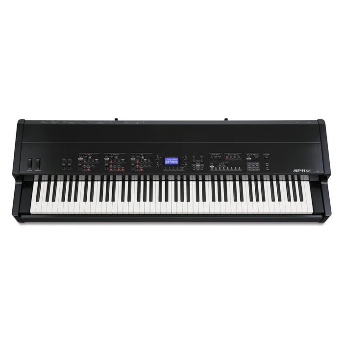 Kawai mp11se piano digital KAWAI MP11SE - Piano digital de 88 teclas balanceadas com cobertura de marfim sintético (Ivory Touch), mecanismo Grand Feel (GF), com simuladores Let-off, sensores com tripla detecção e autêntico contrapeso, geração de Sons Harm