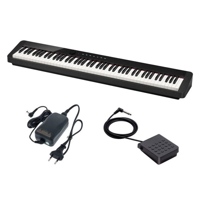 Piano Digital Casio Privia PX-S1000 - 88 teclas Smart Scaled Hammer Action com resposta ao toque e cinco níveis de sensibilidade, sistema de som AiR com polifonia máxima de 192 vozes, 18 timbres e 60 ritmos integrados, gravador de performance, função de l