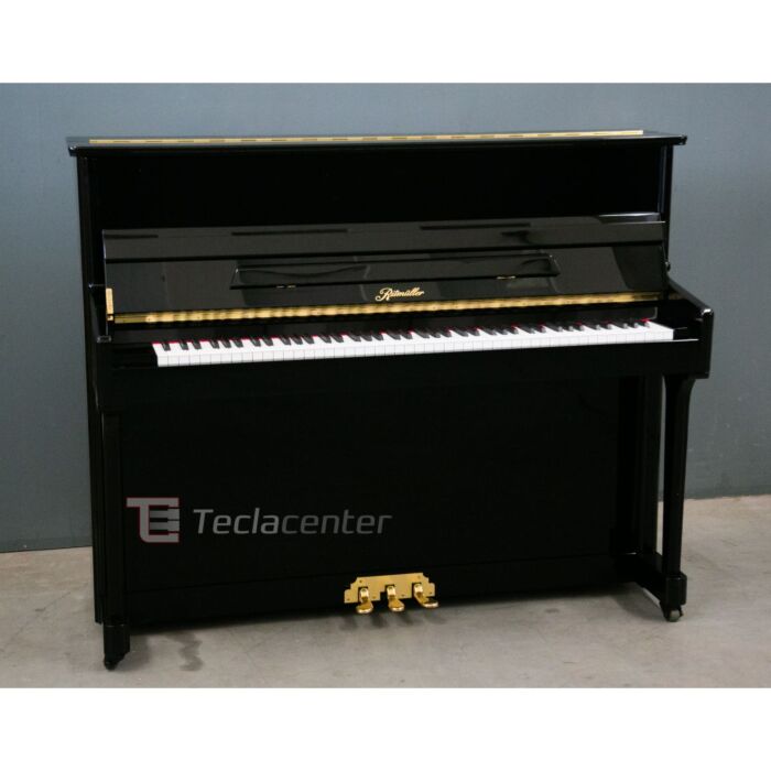 Piano vertical ritmüller UP121 Ritmüller 121 PT - Piano vertical de 88 teclas, 3 pedais em latão fundido, 121 cm de altura, 60 cm de profundidade, estrutura de 5 colunas de madeira maciça, tábua harmônica de Spruce maciço, 11 costelas ou baralhos, tampa d