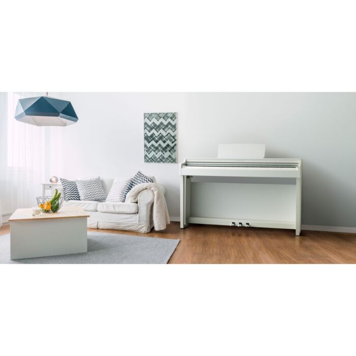 Yamaha clavinova clp-625 wh piano digital - show room Yamaha Clavinova CLP-625 WH - Piano digital com 88 teclas de mecanismo GH3X com ação/peso de piano, escapment e acabamento em marfim sintético (brancas) e ébano sintético (pretas), 256 notas de polifon