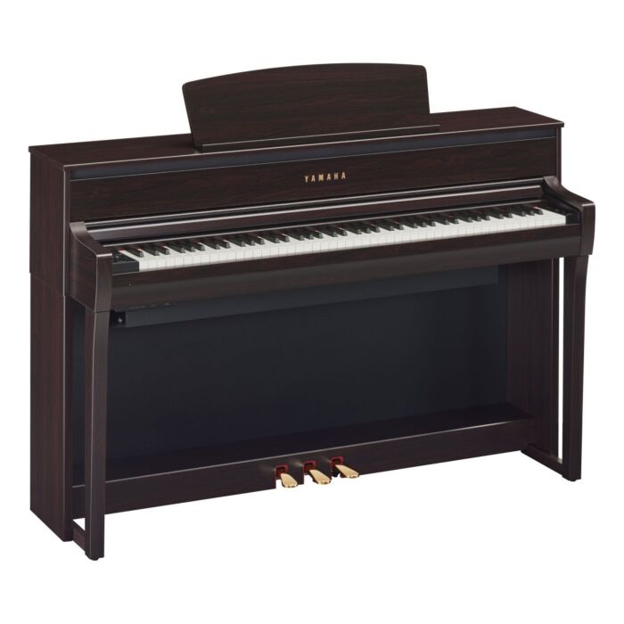 Yamaha clavinova clp-675 r piano digital Piano digital Yamaha Clavinova CLP-675 - Teclado GrandTouch com 88 teclas de madeira com acabamento em marfim sintético (brancas) e ébano sintético (pretas), com escapment, 256 notas de polifonia, arquitetura VRM (