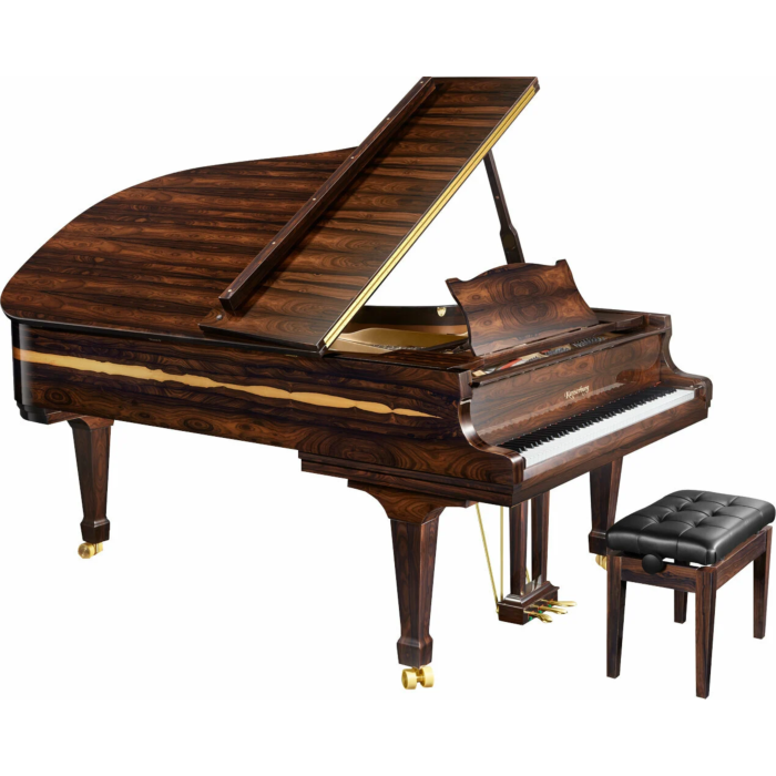 O piano Ziricote da Kayserburg é mais do que apenas um instrumento musical; é uma obra-prima em termos de estética e sonoridade.-Zericote Kayserburg Pearl River Piano de Cauda | Teclacenter ID-88843