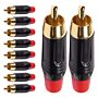 Conector Linha Rca Macho Vermelho Metal Storm 10 Unidades 1