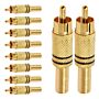 Conector Linha Rca Macho Metal Gold Preto Storm 10 Unidades 1