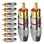 Conector Linha Rca Macho Profissional Vermelho Storm 10 Unidades 1