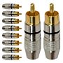 Conector Linha Rca Macho Profissional Preto Storm 10 Unidades 1