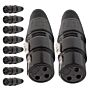Conector Xlr Fema Linha Corpo Preto Metalico Storm 10 Unidades 1