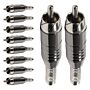 Conector Linha Rca Macho Niquel Preto Com Mola Storm 10 Unidades 1