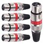 Conector Xlr Femea Linha Vermelho Corpo Metalico Storm 05 Unidades 1