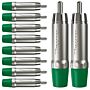 Plug Rca Macho Nickel Plt Wc 1212 Ml Gr Ni Verde Wireconex 10 Unidades 1