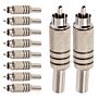 Conector Linha Rca Macho Metal Niquel Preto Storm 10 Unidades 1