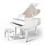 GP150SP Pearl River Baby Grand Piano Cauda Branco Polido com Banqueta| Teclacenter