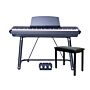 P60 Pearl River Piano Digital Preto com estante U, pedal Triplo e banqueta Bivolt