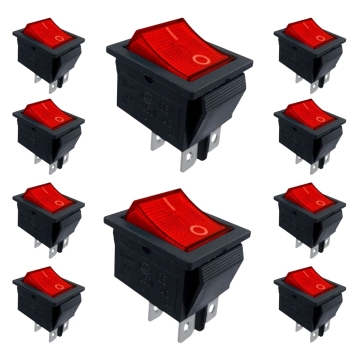 Chave Kcd4 4 Terminais Vermelha 15a 250vac Storm (10 Un) 1