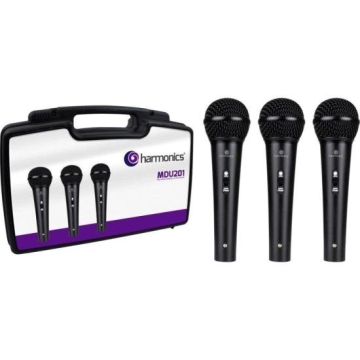 Kit de Microfone Harmonics MDU201 Com 3 Microfones Dinâmico Cardióide - KI / 3
