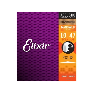 Cordas 010 Extra Light Phosphor Violão Aço Elixir 1