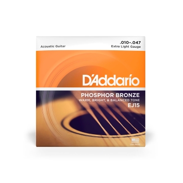 Cordas Para Violão Aço D Addario Phosphor Bronze Ej15 .010-.047 1