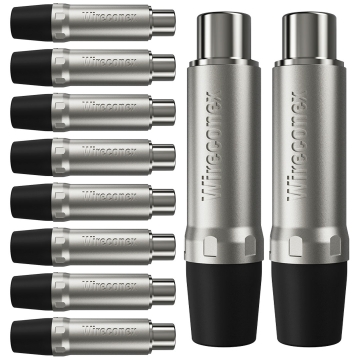 Plug Rca Fêmea Nickel Plt Wc 1222 Fl Bk Ni Wireconex 10 Unidades 1