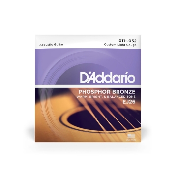 Cordas Para Violão Aço D Addario Phosphor Bronze Ej26 .011-.052 1
