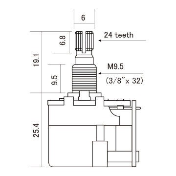 Potenciômetro A500K Push-Pull DPDT Instrumentos CTS-A500-PP 1