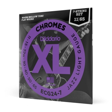 Encordoamento Guitarra 7C 11-65 D Addario XL Chromes ECG24-7 1