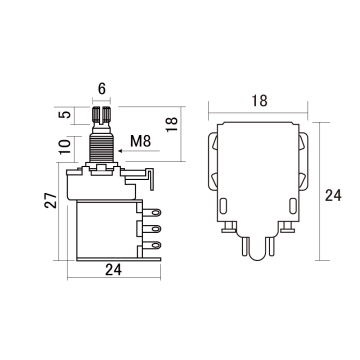 Potenciômetro B500K Push/Pull Instrumentos Hosco PUSH-500B 1