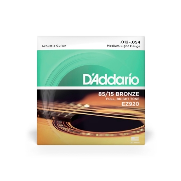 Cordas Para Violão Aço D Addario Bronze 85/15 Ez920 .012-.054 1