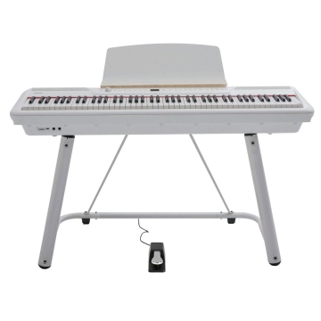 P200 Pearl River Piano Digital Teclas Fatar-Instrumento + suporte U-Branco