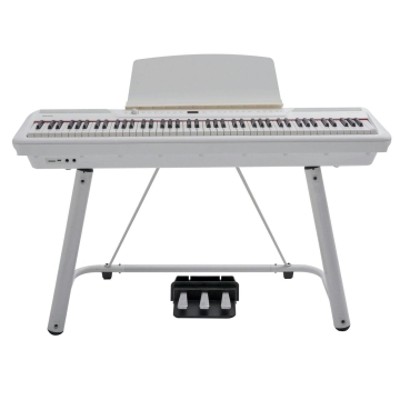 P200 Pearl River Piano Digital Teclas Fatar-Instrumento + suporte U + pedal triplo-Branco