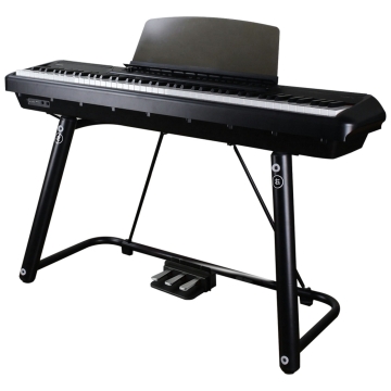 P200 Pearl River Piano Digital Teclas Fatar-Instrumento + suporte U + pedal triplo-Preto