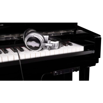 UP118T Pearl River Piano Acústico Vertical com Sistema Intelligent e Silent Ebony Satin com Banqueta| Teclacenter