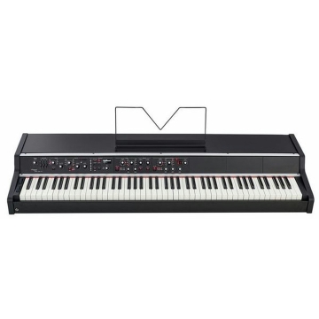 O Artista está equipado com 88 teclas de ação de martelo, sensível à velocidade com teclado de sensor triplo e vem com 5 slots para serem preenchidos com nossos módulos. A versão básica vem com os módulos Electric piano e Sound collection.-Piano Digital |