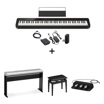 Casio PX-S5000 Privia Piano Digital -Instrumento + suporte + pedal triplo + banqueta CB30
