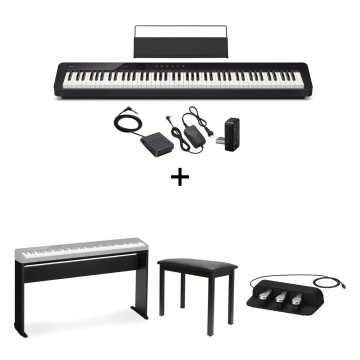 Casio PX-S5000 Privia Piano Digital -Instrumento + suporte + pedal triplo + banqueta saty