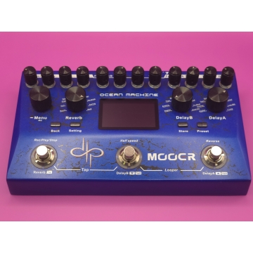Pedal Mooer Ocean Machine - Looper, Delay e Reverb - Azul - Usado