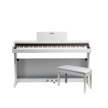 V03 Pearl River Piano Digital Branco com banqueta Bivolt