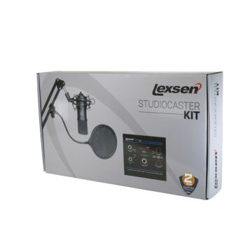 Kit Mesa de Som Microfone Cond. XLR Studiocaster Pack LEXSEN 1