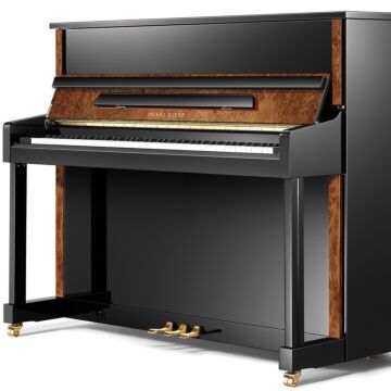 PE121 Pearl River Piano Acústico Vertical com Sistema Intelligent e Silent em Ebony polish with Camphor Burls | Teclacenter