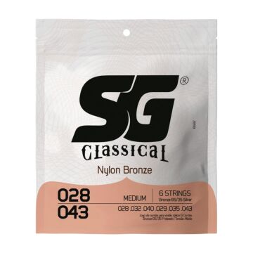Encordoamento P/violão Nylon Bronze 65/35 Prata Tensão Média Sg 0.028 1