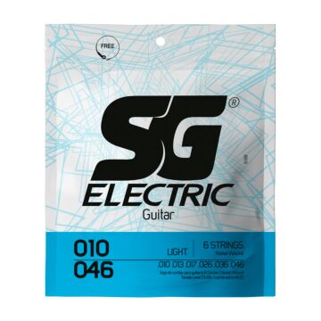 Encordoamento P/guitarra 010 Sg Leve - Grátis: 1ª(mi) Extra + 1 Palheta 1