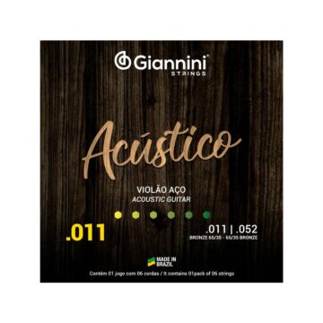 Encordoamento Giannini P/violão Aço Bronze 65/35 0.011" Gespw 1