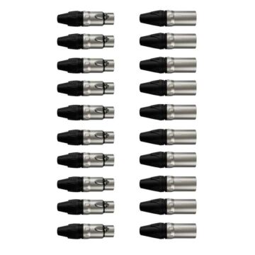 Kit Conectores Xlr 1003 1013 20un (10 Machos/10 Femeas) Wireconex 1
