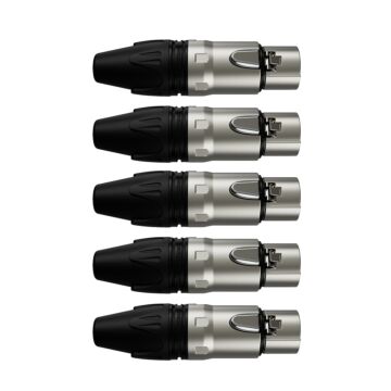 Conector Xlr Femea Wc 1003 Fl Bk Ni 3p Cabo Wireconex 05 Unidades 1