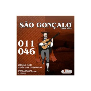 Jogo De Cordas P/violão Aço C/bolinha 011" - 046" São Gonçalo 1